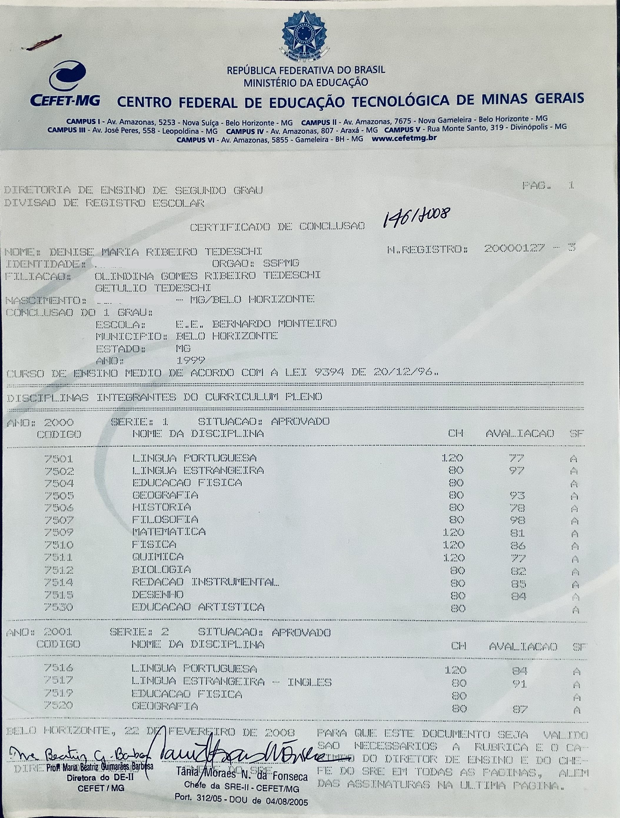 Registro Cefet-mg Memória